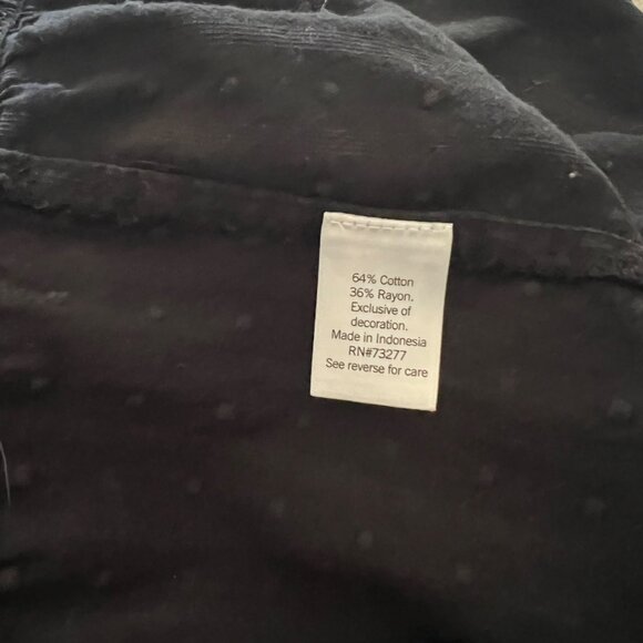 SOLDBlack Milkmaid Ruffle Dress Full Length Buttons Embroidered Polka Dots - Picture 6 of 10